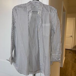Blue/White Striped Madewell Button Up | Size M
